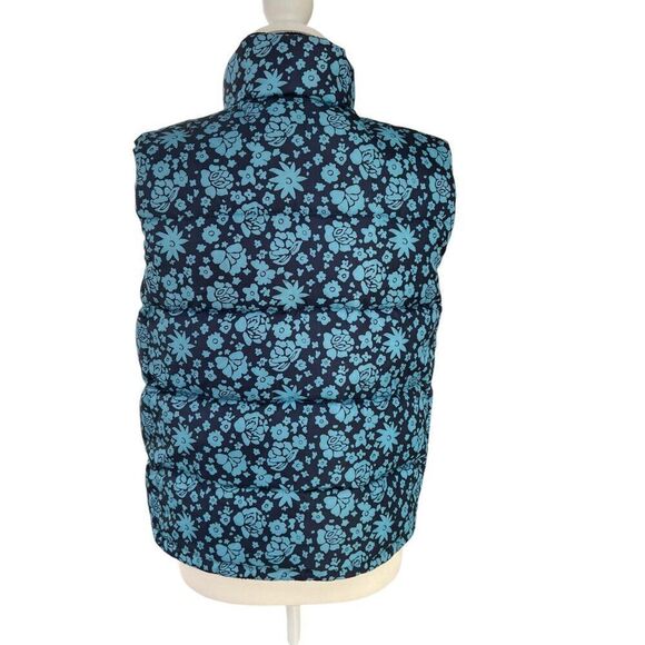 Ralph Lauren Polo Jeans Co. Women's Floral Goose Down Puffer Vest Blue Size Smal - Picture 4 of 13